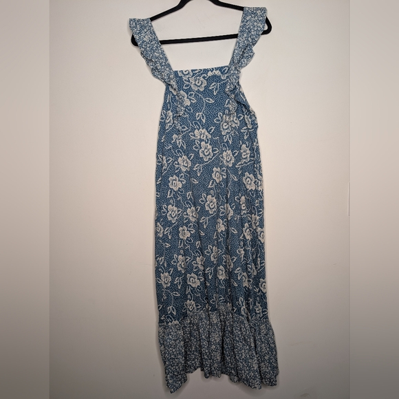 PAIGE Blue and White Floral Midi Dress - Picture 8 of 8